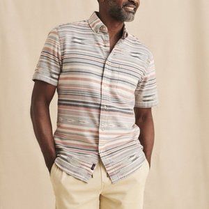 Faherty Playa Shirt (S) - Blue Rose Ikat